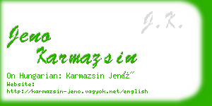 jeno karmazsin business card